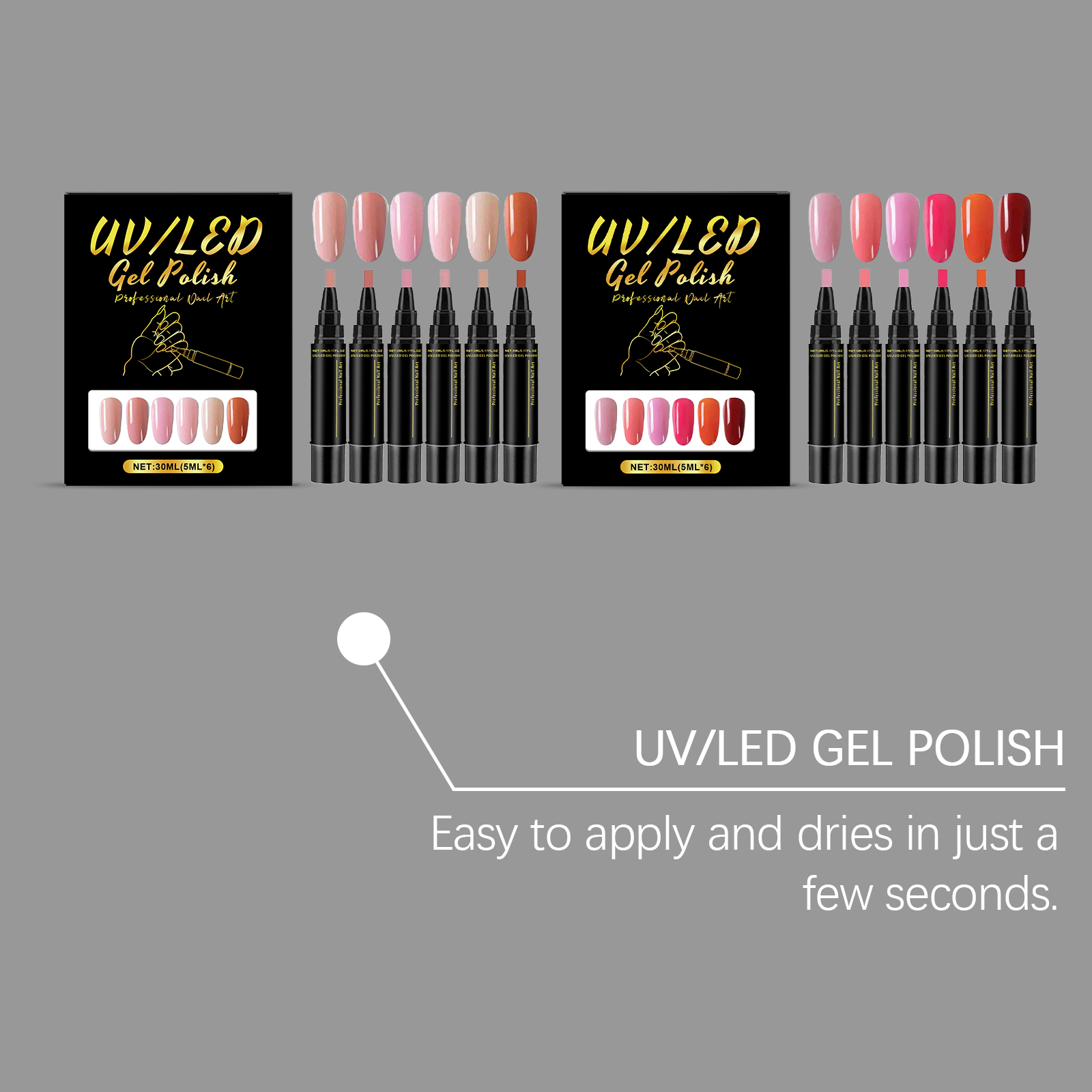 6 Colors Gel Nail Pen Set DIY  - đánh giá và giá Exposure Unit Uv